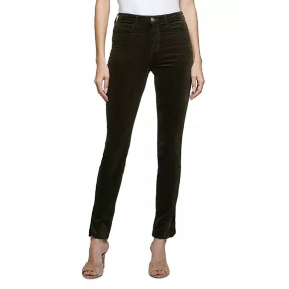 NEW L'AGENCE Josie High Rise Skinny Corduroy Jeans in Hunter Green Size 0‎ (24) - Picture 1 of 9